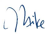 Signature for Mike Crapps, signed Mike in blue ink.